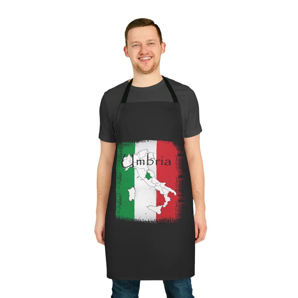 Premium apron featuring the vibrant colors and designs of the Umbria region of Italy
