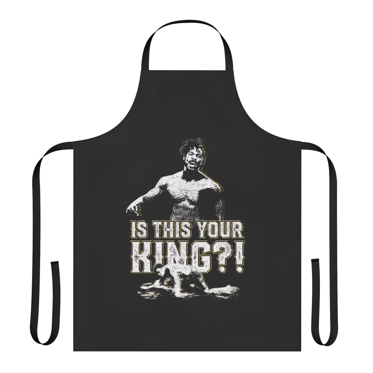 Apron featuring a Wakandan-inspired design and comic book-inspired graphics