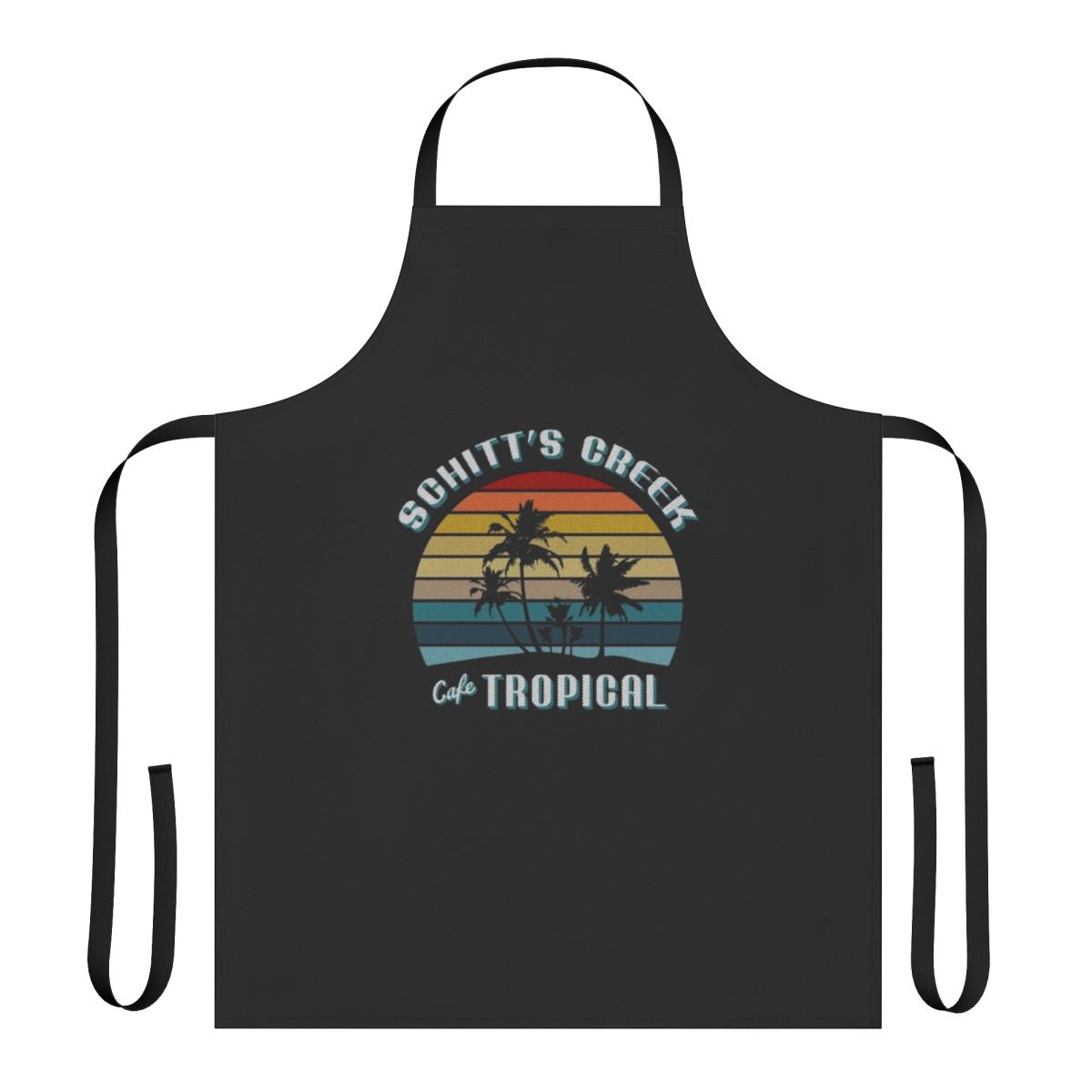 Schitt's Creek inspired cafe tropical apron with characters and quotes
