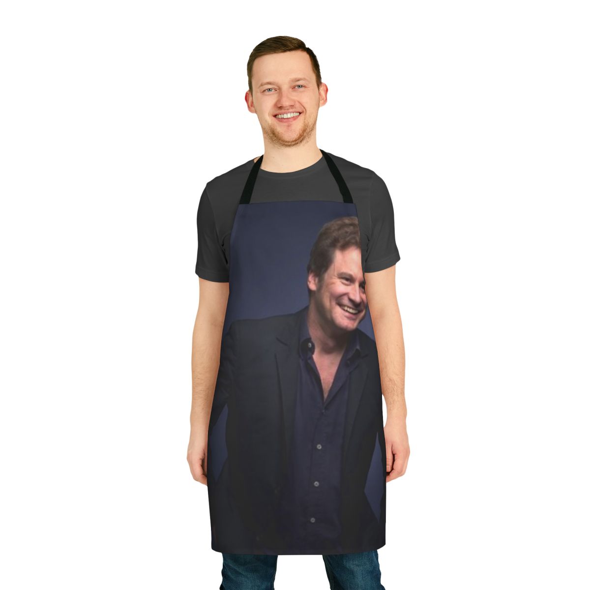Apron featuring a portrait of popular British actor Colin Firth