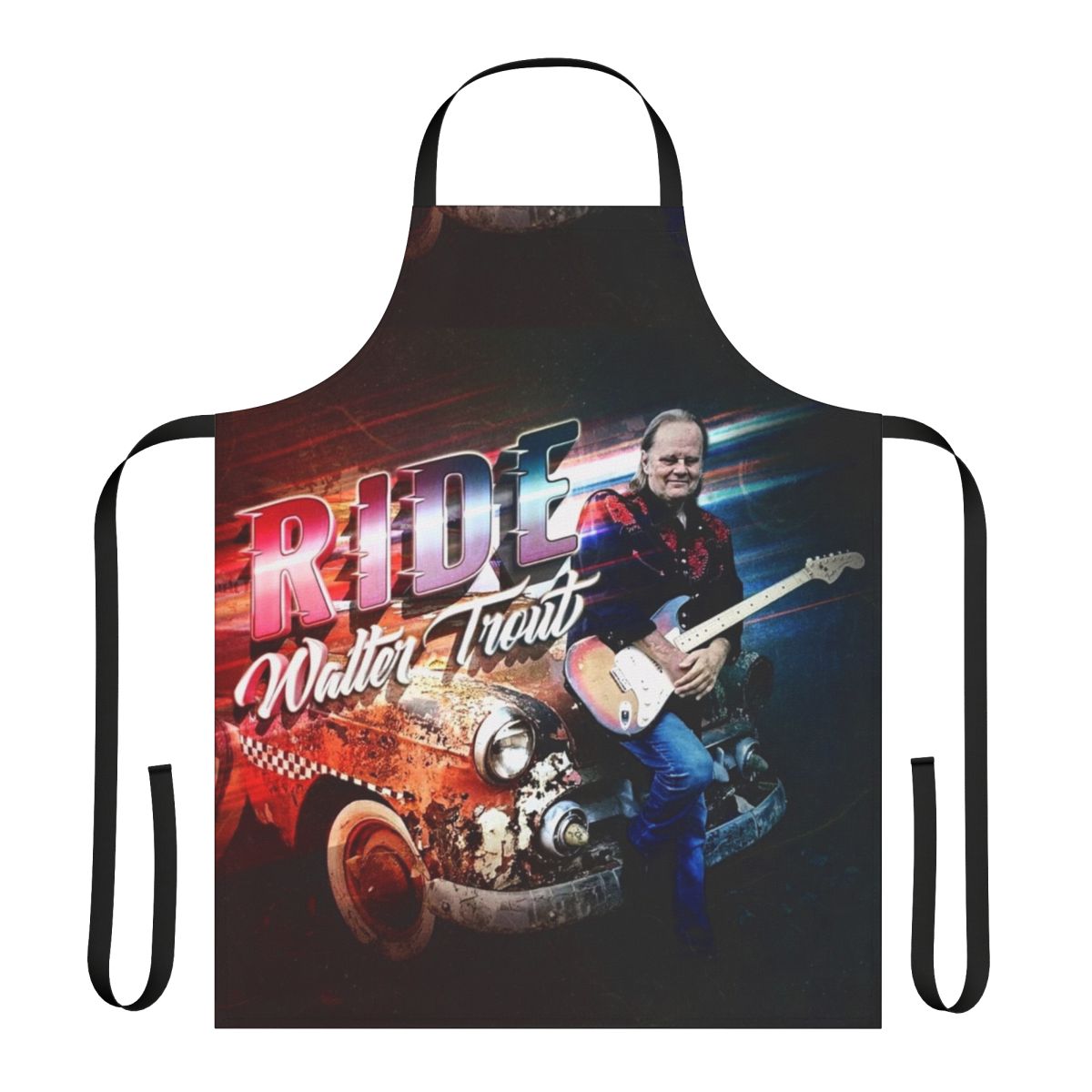 An apron inspired by the legendary musician Walter Trout, perfect for music lovers and concert goers.
