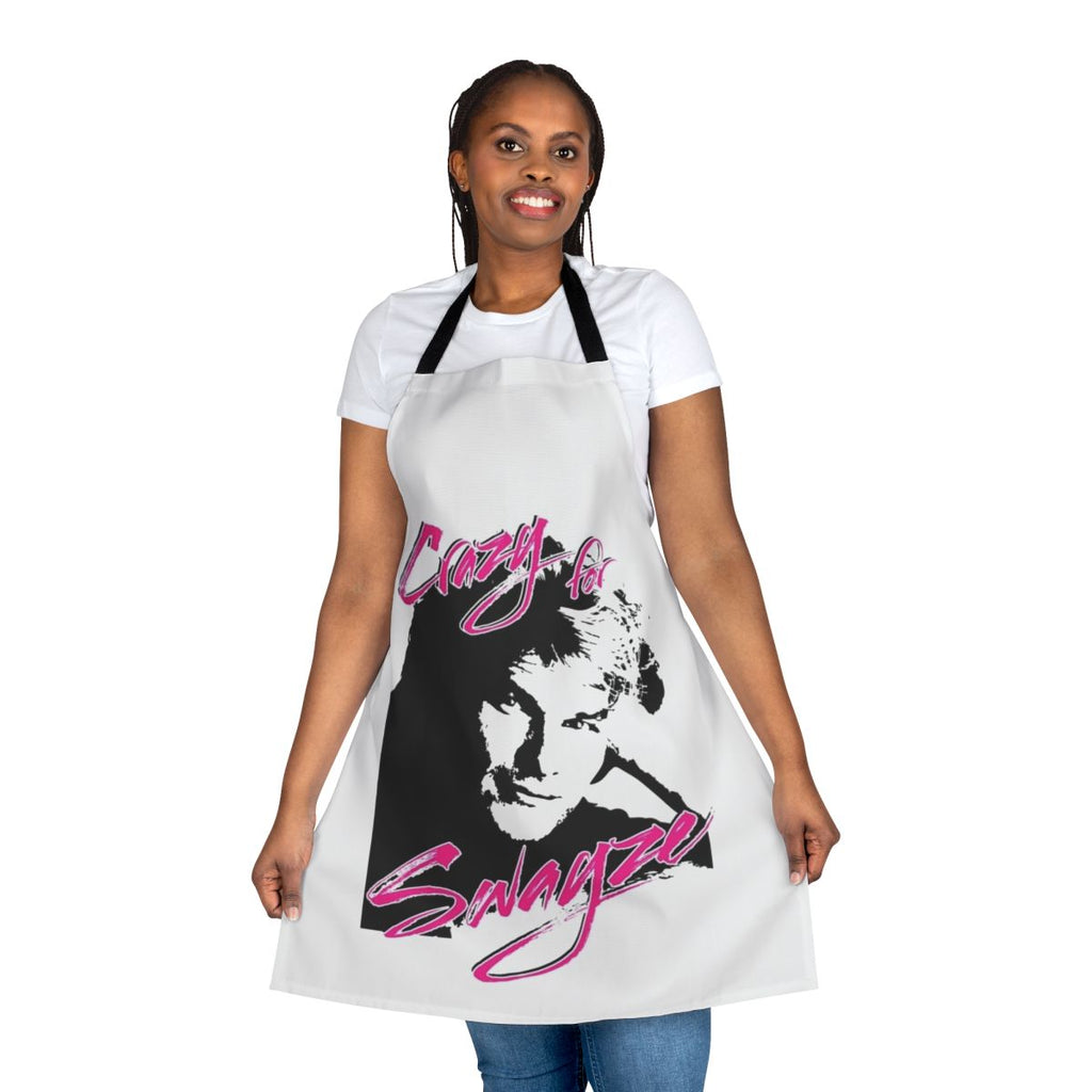 A stylish apron featuring the image of Patrick Swayze, the beloved actor from Dirty Dancing and Roadhouse.
