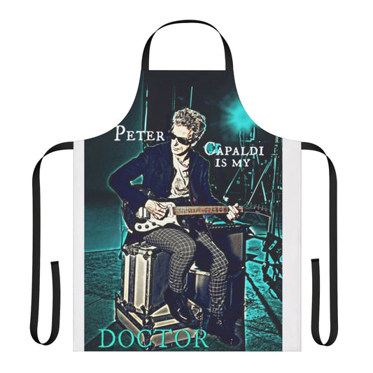 Apron featuring artwork of Peter Capaldi as the Twelfth Doctor from the sci-fi TV series Doctor Who