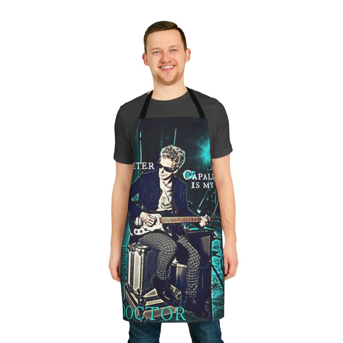 Apron featuring artwork of Peter Capaldi as the Twelfth Doctor from the sci-fi TV series Doctor Who