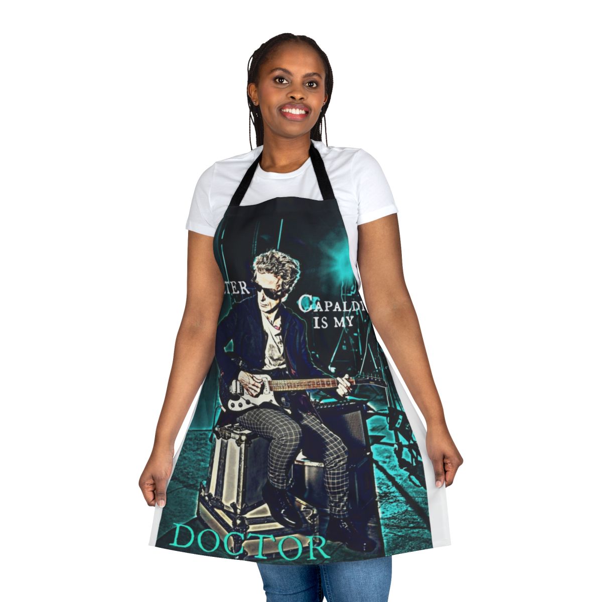 Apron featuring artwork of Peter Capaldi as the Twelfth Doctor from the sci-fi TV series Doctor Who