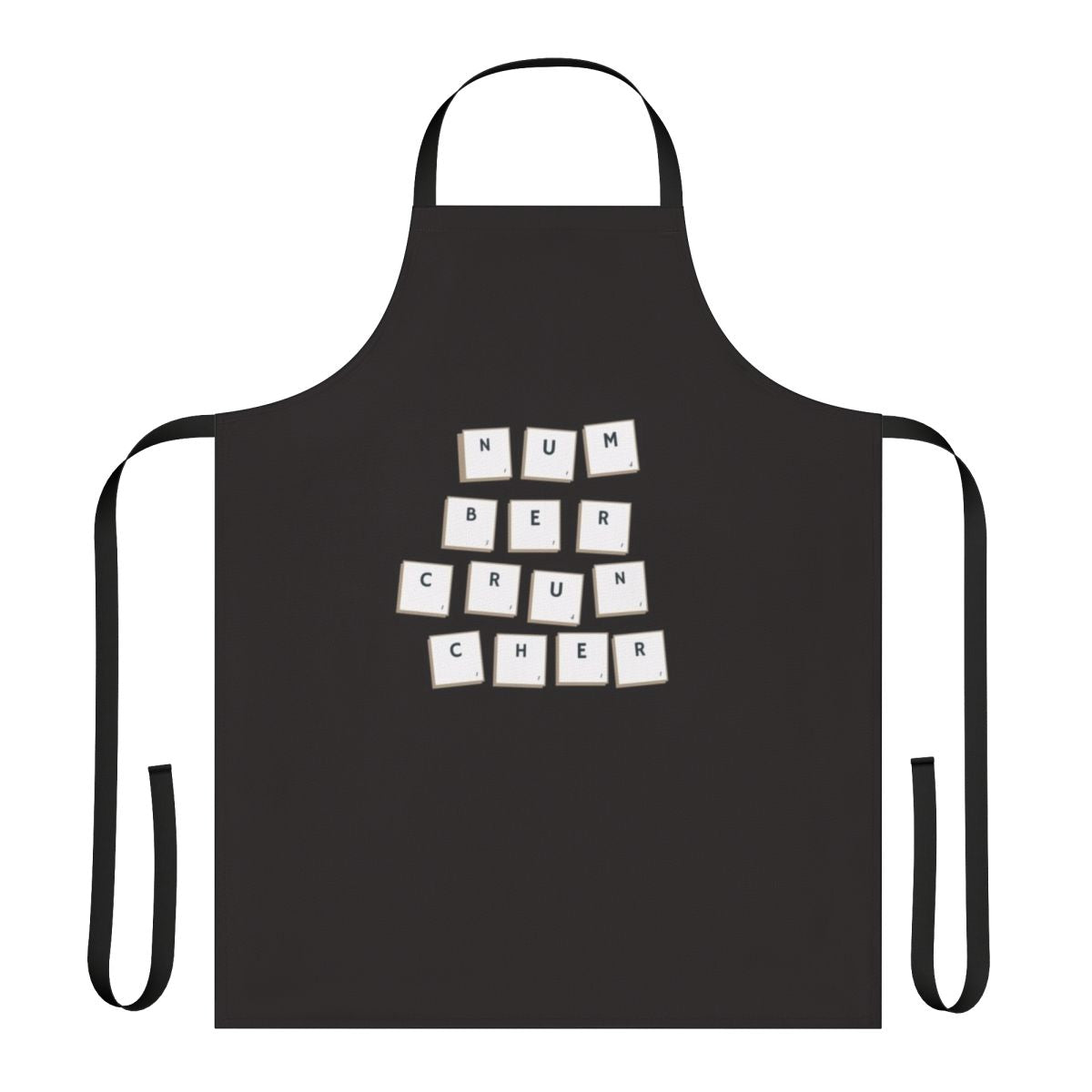 A stylish and practical number cruncher apron featuring a design that celebrates the wearer's love of numbers and accounting.