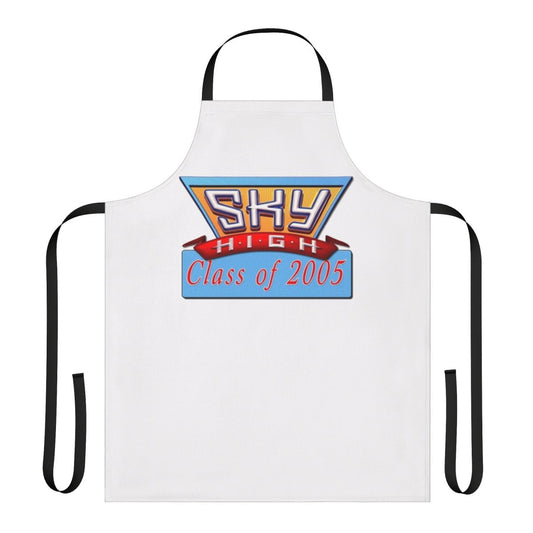 Sky High Alumni Apron featuring the school's logo and characters