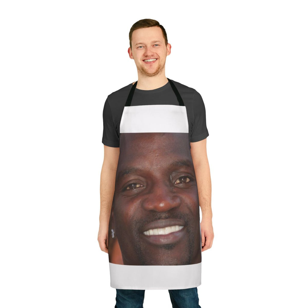 Akon-inspired kitchen apron with singer's name and image