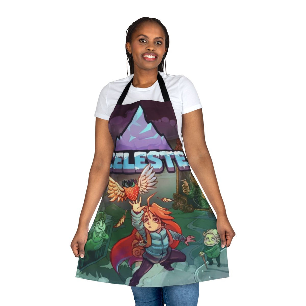 Celeste-inspired apron with video game design