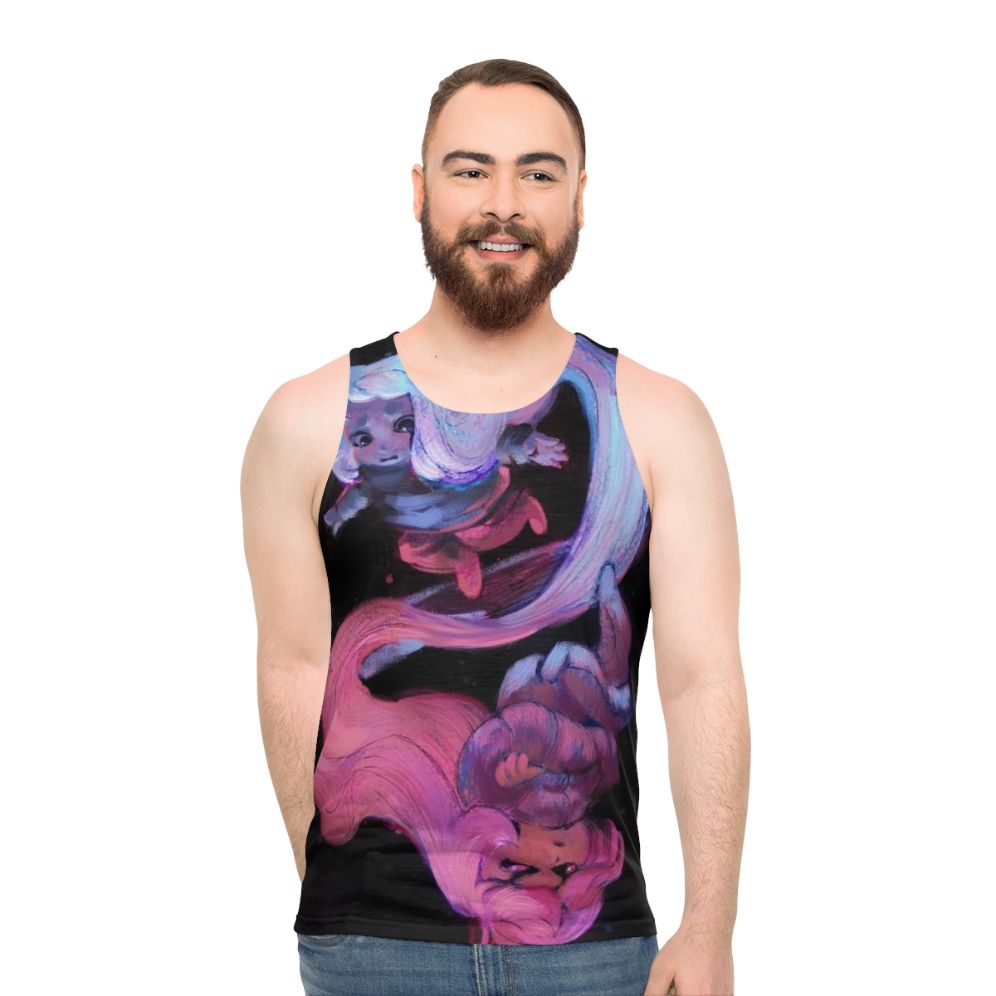 Celeste Unisex Tank Top with Space and Stars Design