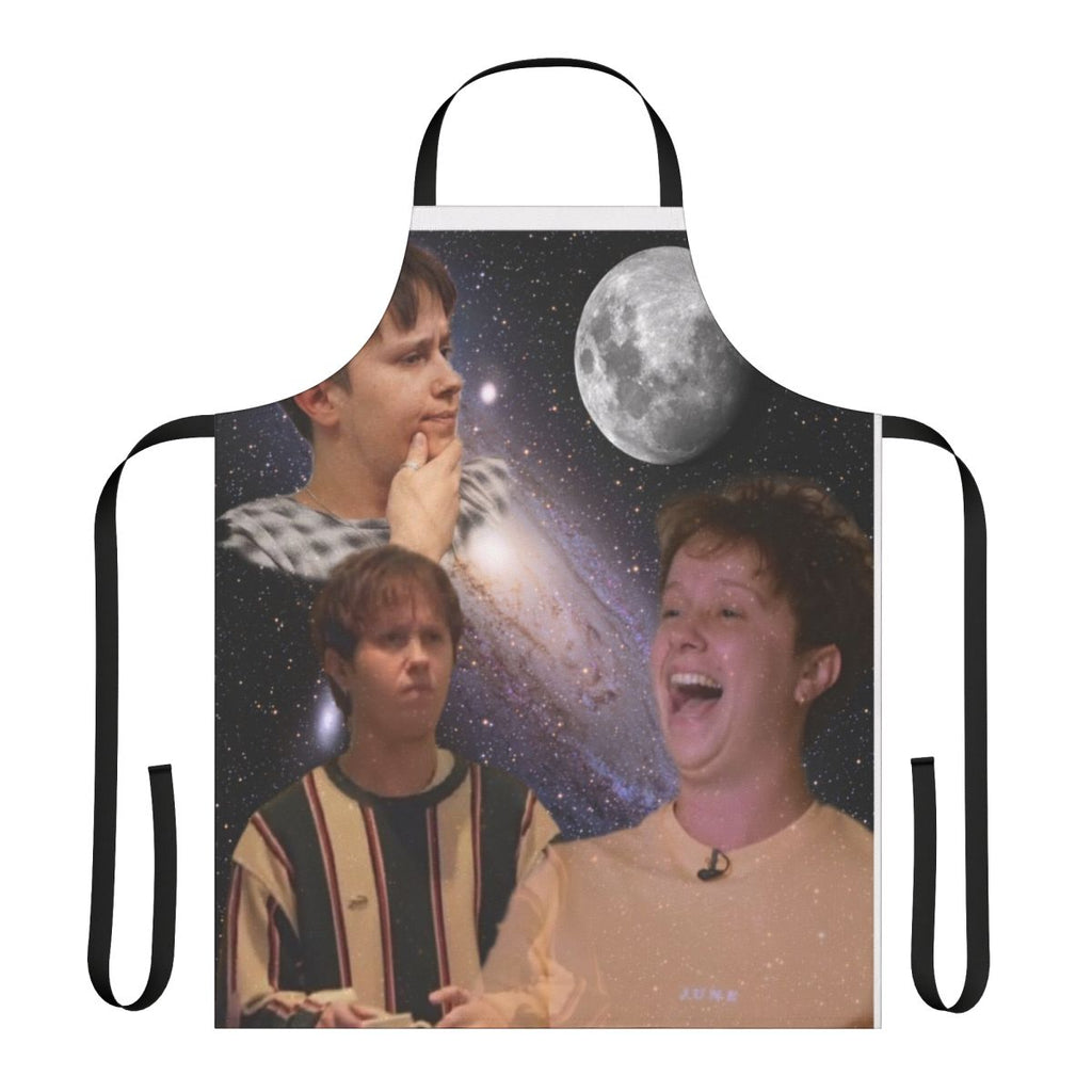 Celestial-themed apron with the signature design of Conor Mason, the lead singer of the band Nothing But Thieves.