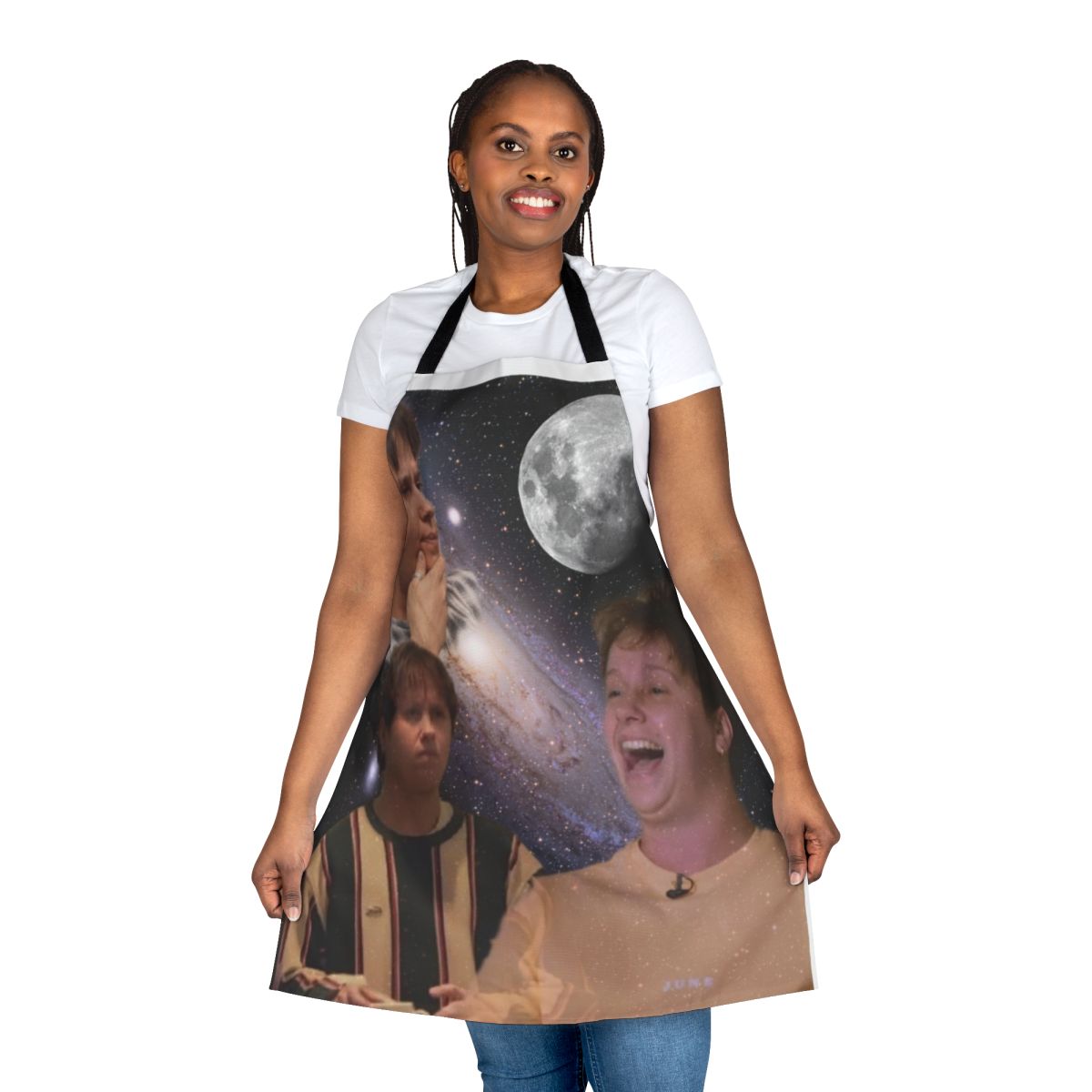 Celestial-themed apron with the signature design of Conor Mason, the lead singer of the band Nothing But Thieves.
