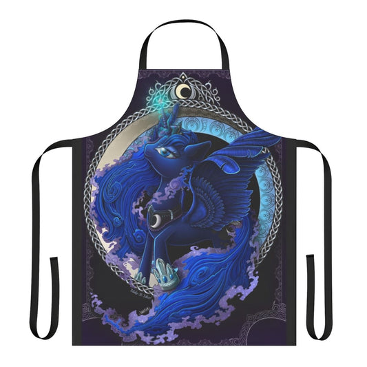 Apron featuring a moon and stars design inspired by Princess Luna from My Little Pony