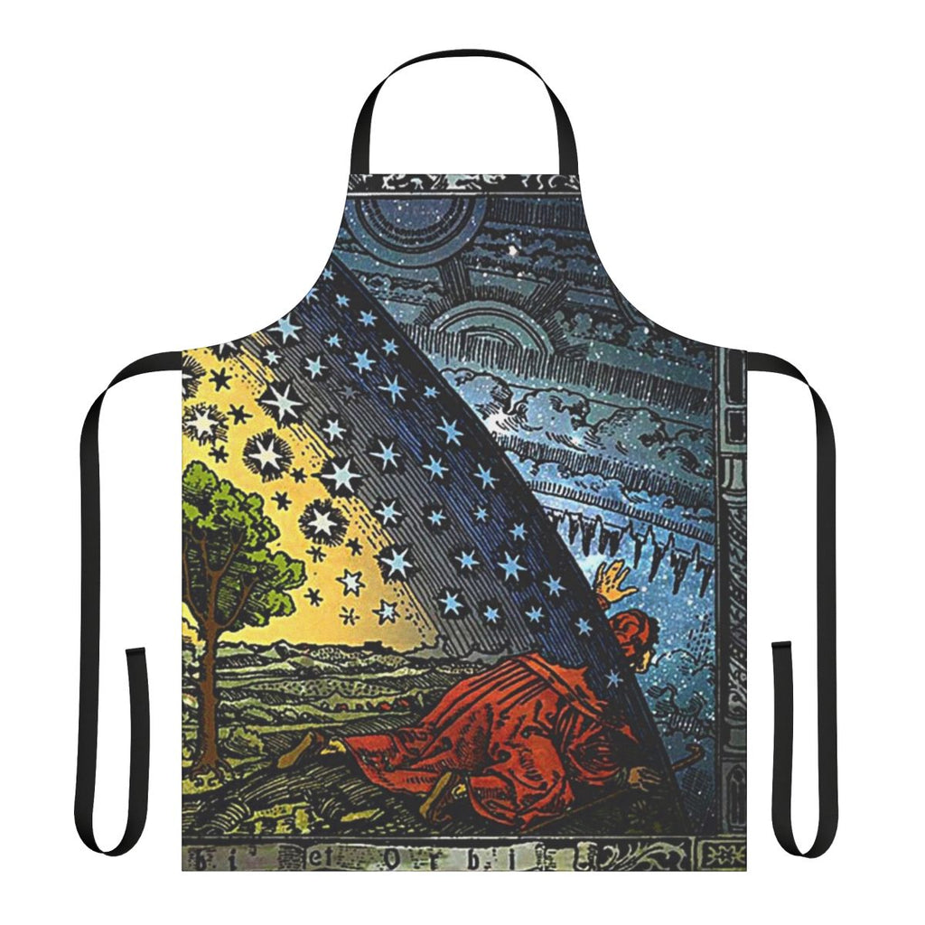 Apron with Flammarion engraving depicting the cosmos and celestial elements