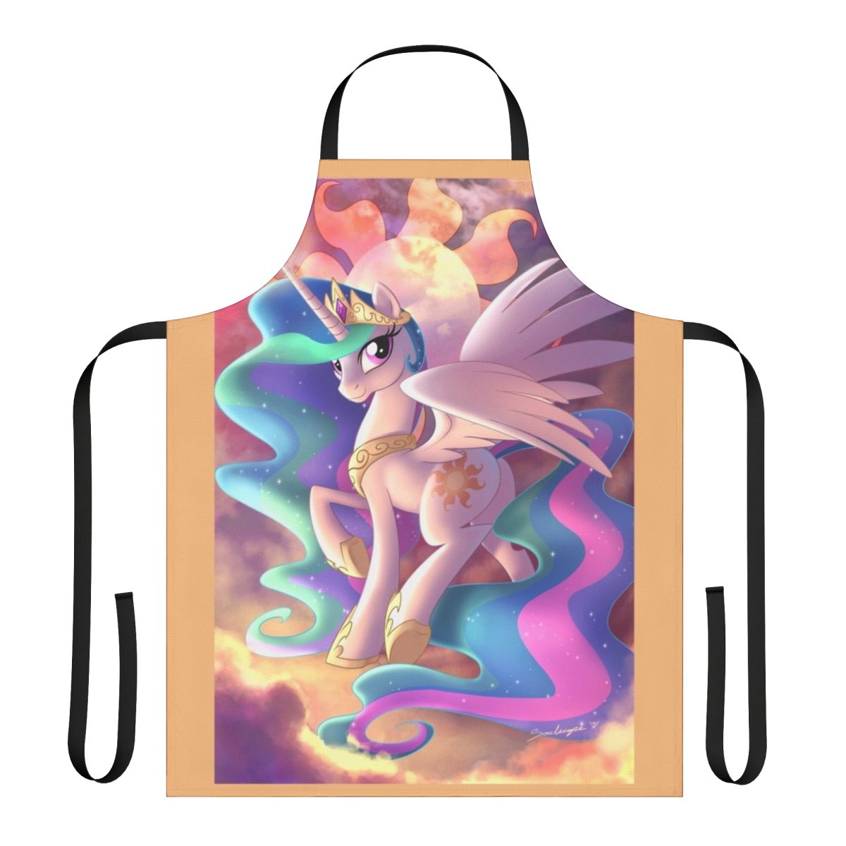 Celestial Dawn Apron featuring an alicorn pony and sun imagery