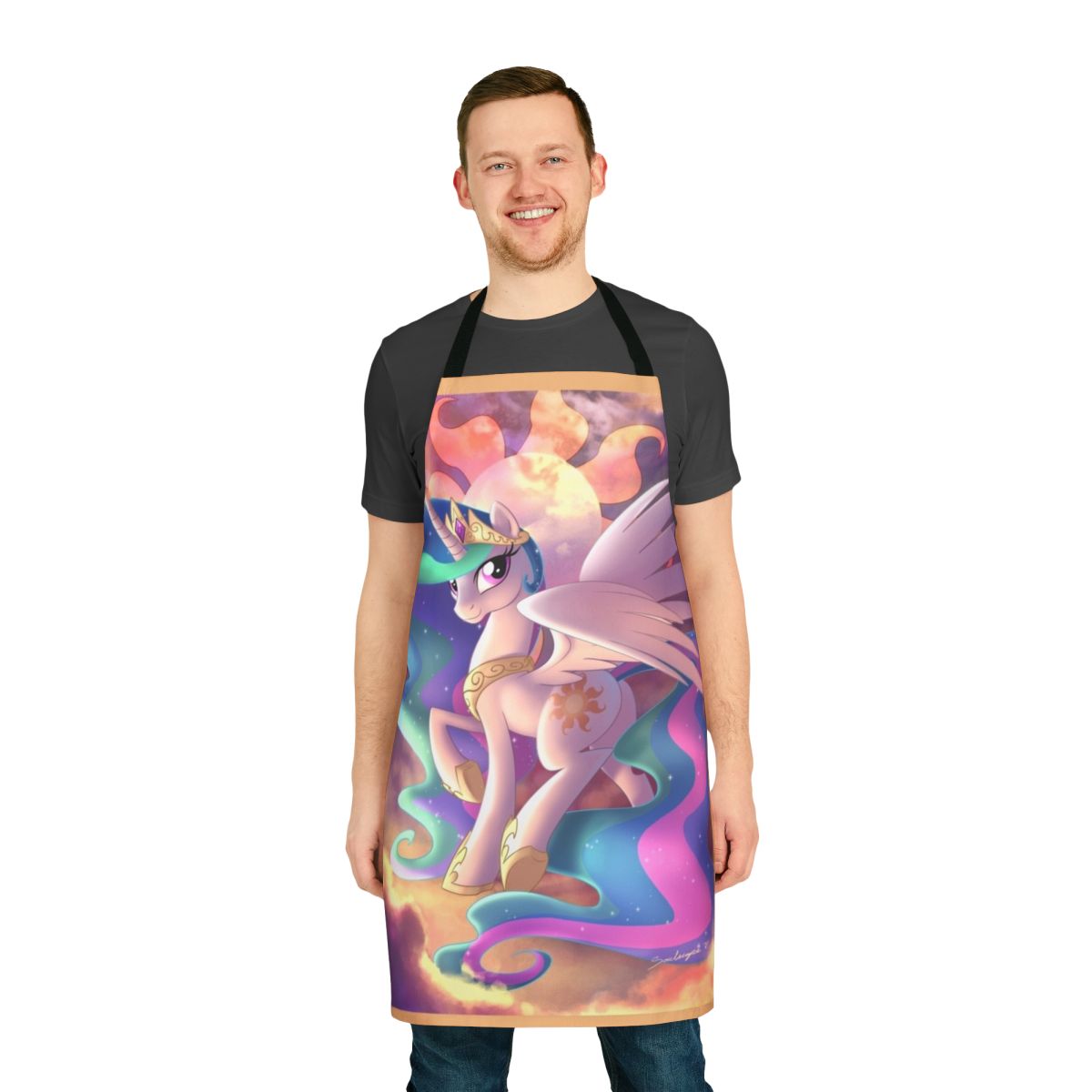 Celestial Dawn Apron featuring an alicorn pony and sun imagery