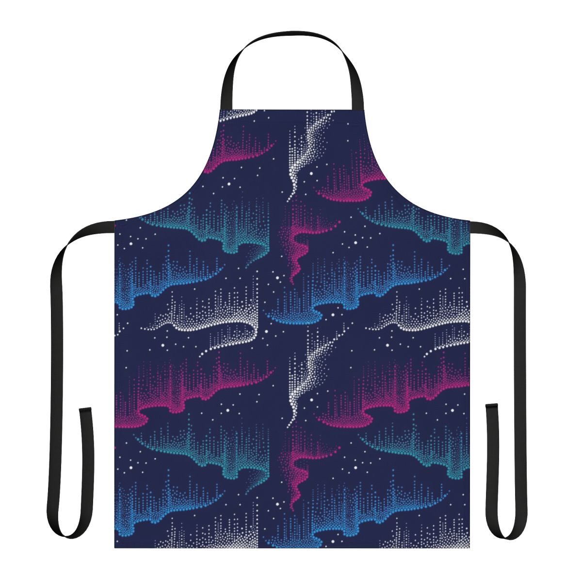 Dotwork Aurora Borealis Design Apron with Swirling Cosmic Patterns