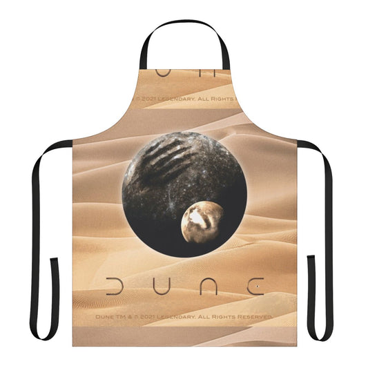 Dune-inspired apron featuring planet and moons design