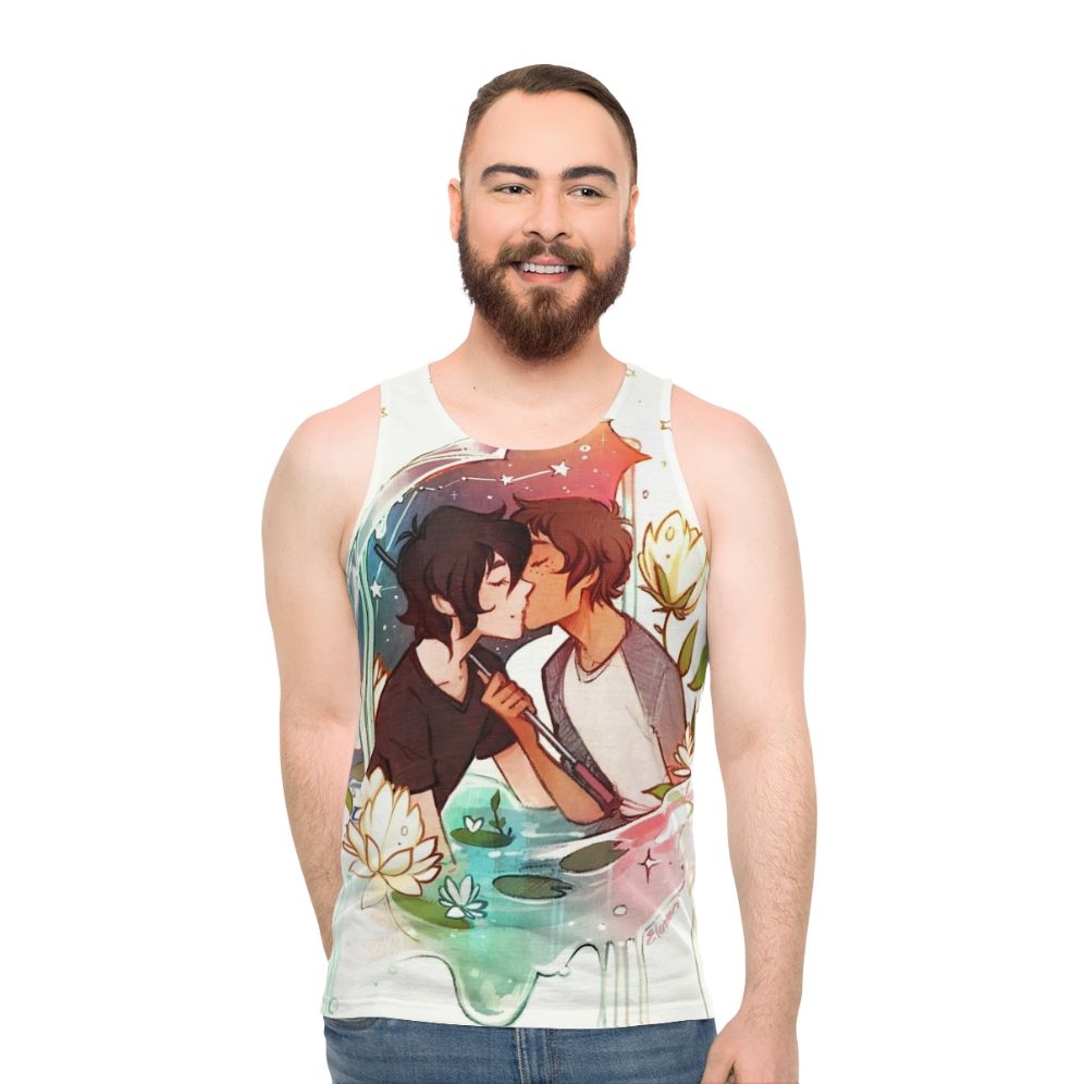Unisex galaxy tank top with starry night sky design