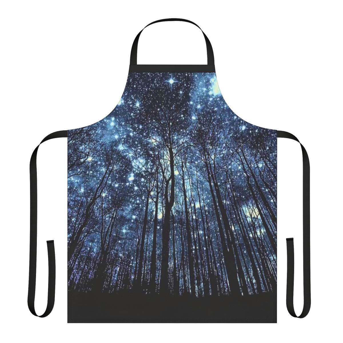 A vibrant apron featuring a stunning starry sky design, perfect for science and astronomy enthusiasts.