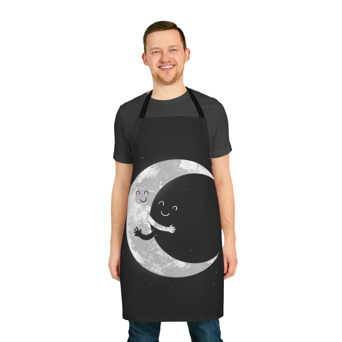 Stylish moon-themed apron for the modern space enthusiast