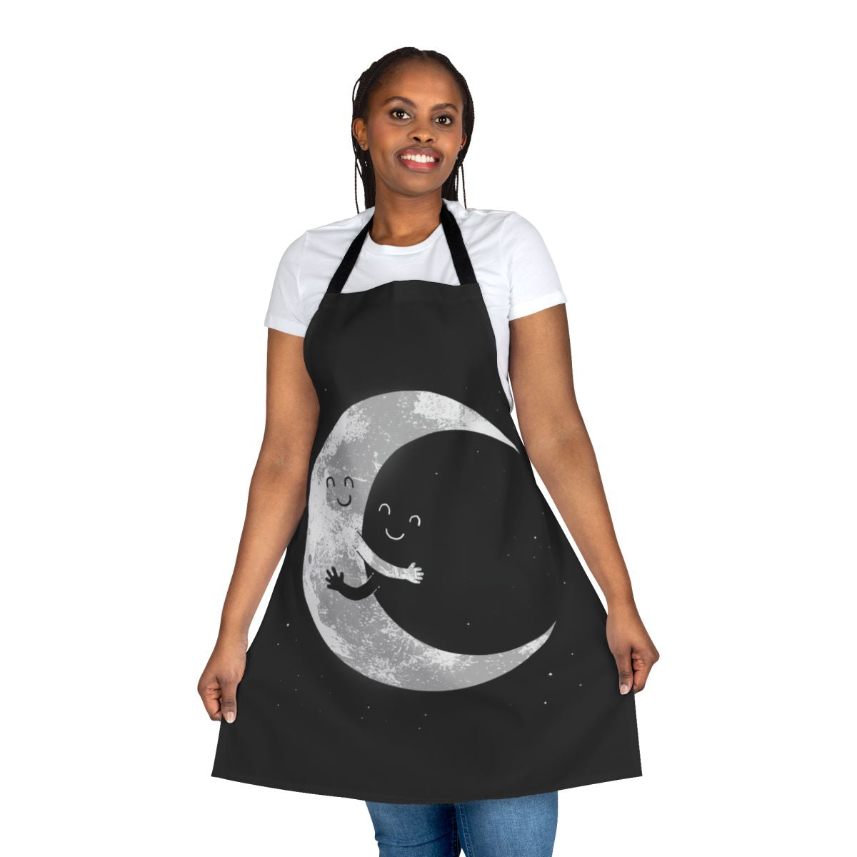 Stylish moon-themed apron for the modern space enthusiast