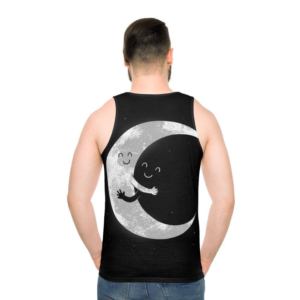 Celestial moon hug unisex tank top