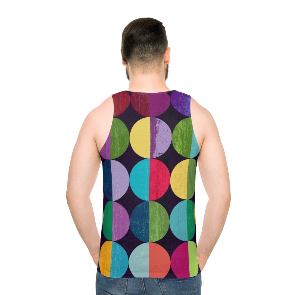 Unisex tank top with celestial moon geometric pattern design