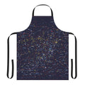 Apron featuring a night sky design with stars, constellations, and cosmic elements