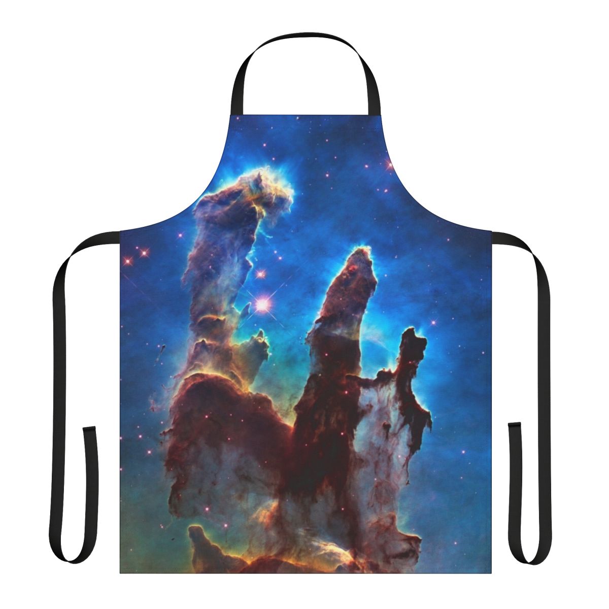 Artistic apron featuring the iconic Pillars of Creation image from the Hubble Space Telescope
