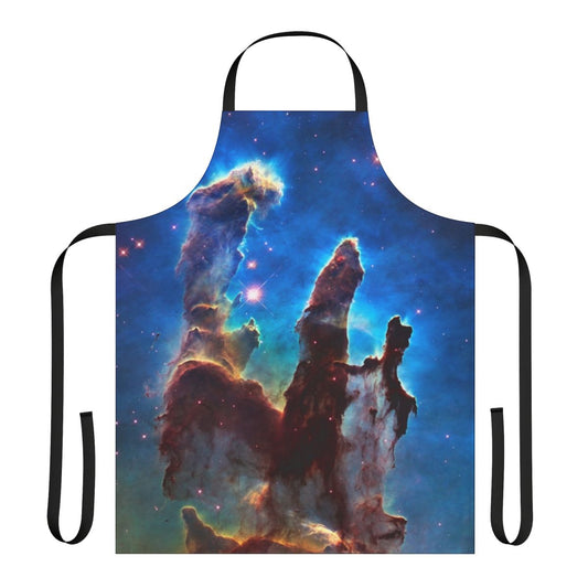 Artistic apron featuring the iconic Pillars of Creation image from the Hubble Space Telescope