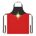 A stylish star-patterned apron with a golden, cosmic design.