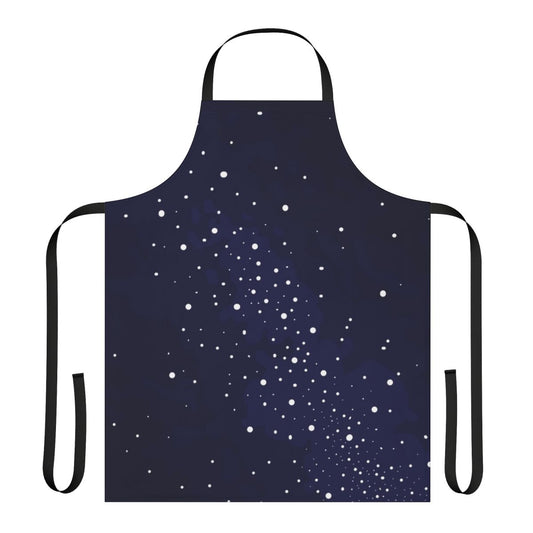 Starry night sky pattern printed on a durable, high-quality apron