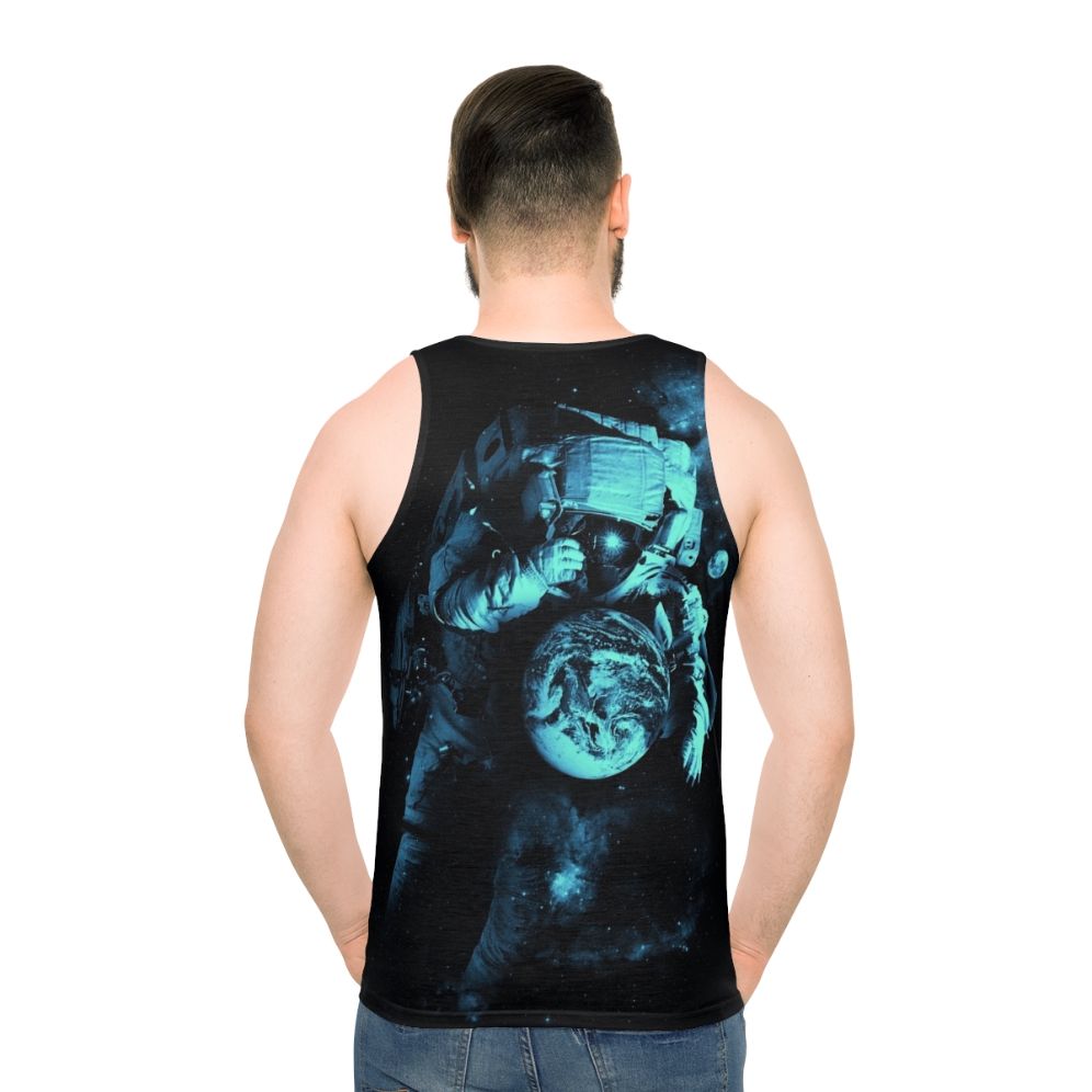 Unisex tank top with a cosmic, galaxy-inspired design
