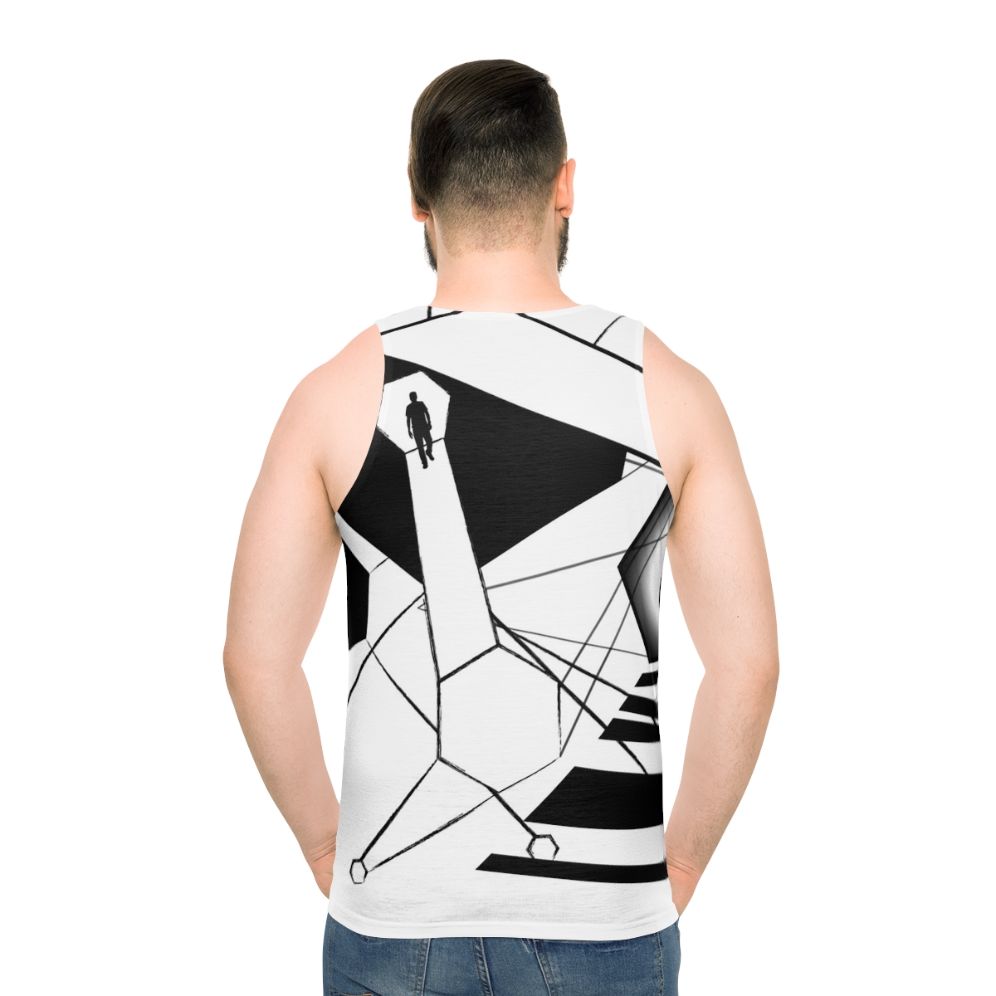 Unisex tank top with universe and celestial pattern design