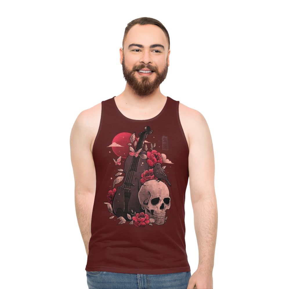 Cello skull tank top for music lovers