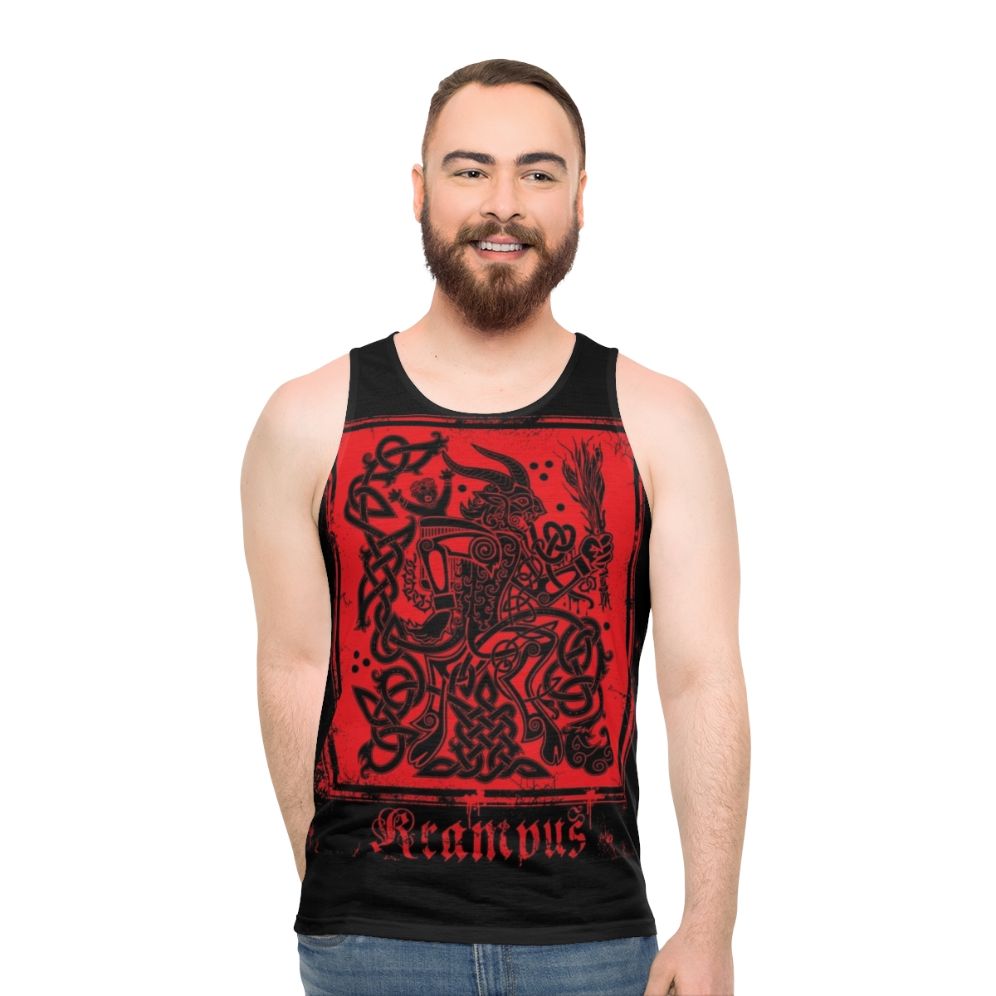 Celtic unisex tank top with Krampus design