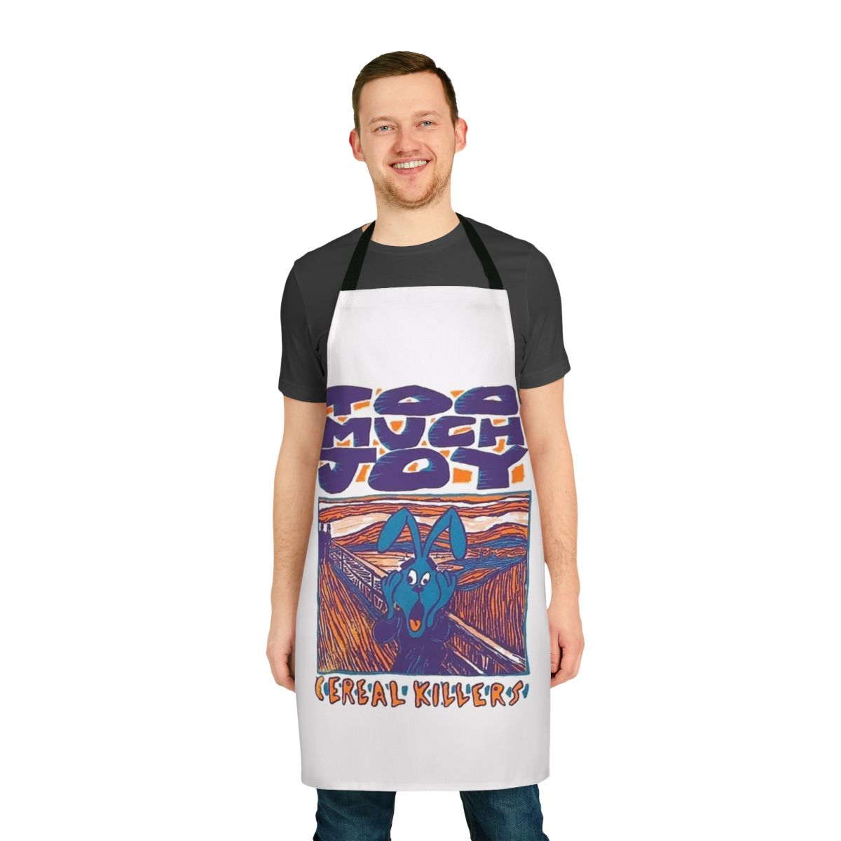 Cereal Killers pop punk band apron with graphic tee-style design