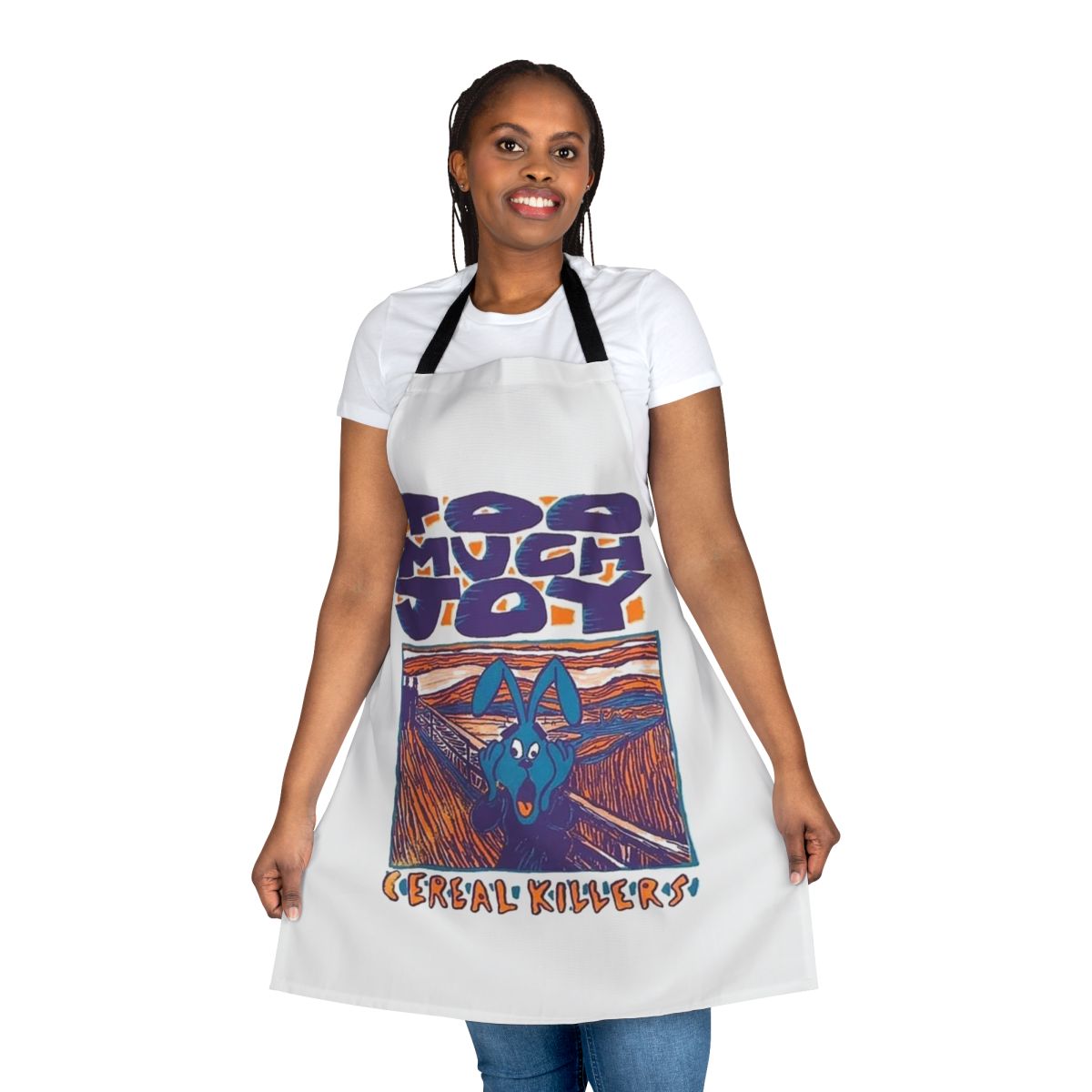 Cereal Killers pop punk band apron with graphic tee-style design