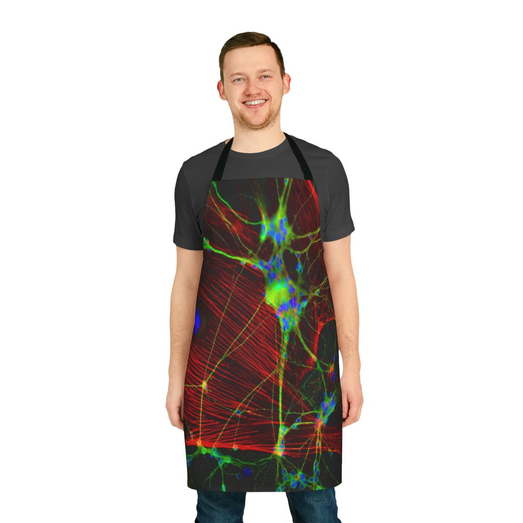 Apron featuring an artistic depiction of neural synapses in the human brain