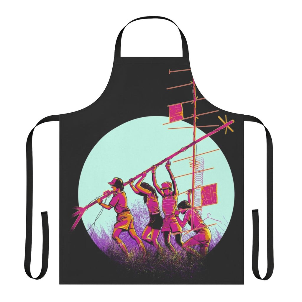 Cerebro inspired radio tower design apron featuring Stranger Things imagery