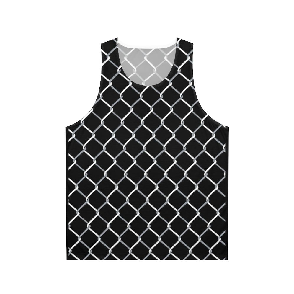 Chain link unisex tank top in black and white