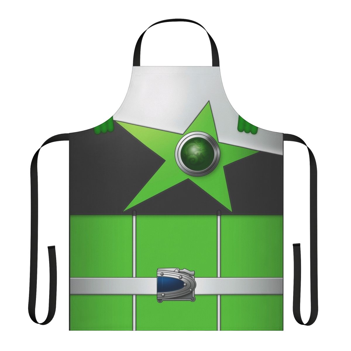 Chameleon Green Themed Apron with Super Sentai and Space Galaxy Designs