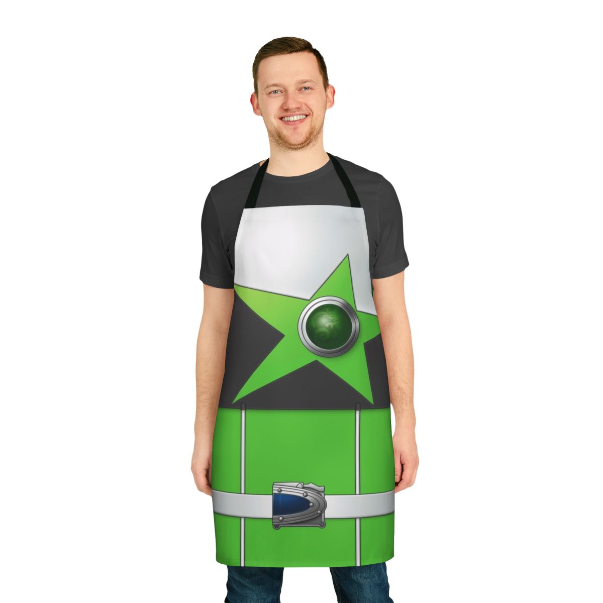 Chameleon Green Themed Apron with Super Sentai and Space Galaxy Designs