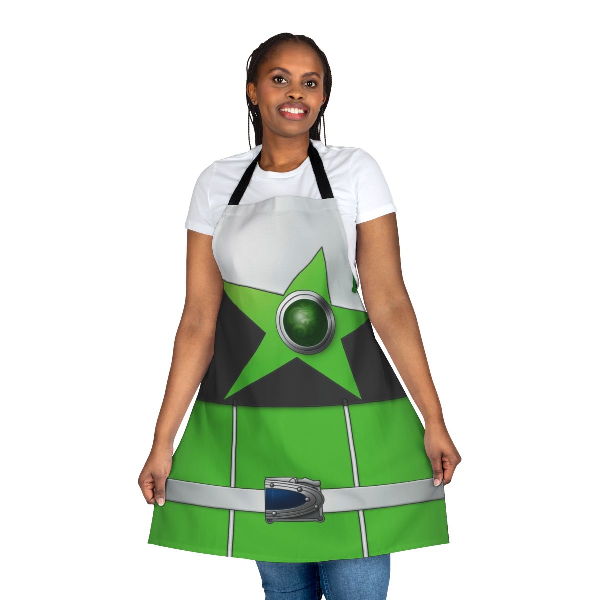 Chameleon Green Themed Apron with Super Sentai and Space Galaxy Designs