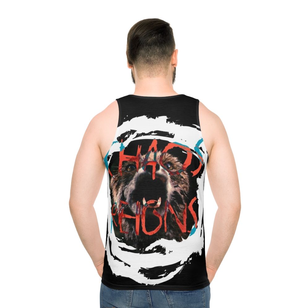 Chaos Reigns Unisex Tank Top with Cult Movie Inspired Design