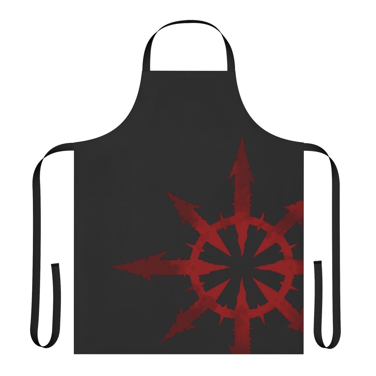 Chaos-themed apron with blood and grim dark design, inspired by Warhammer 40k.