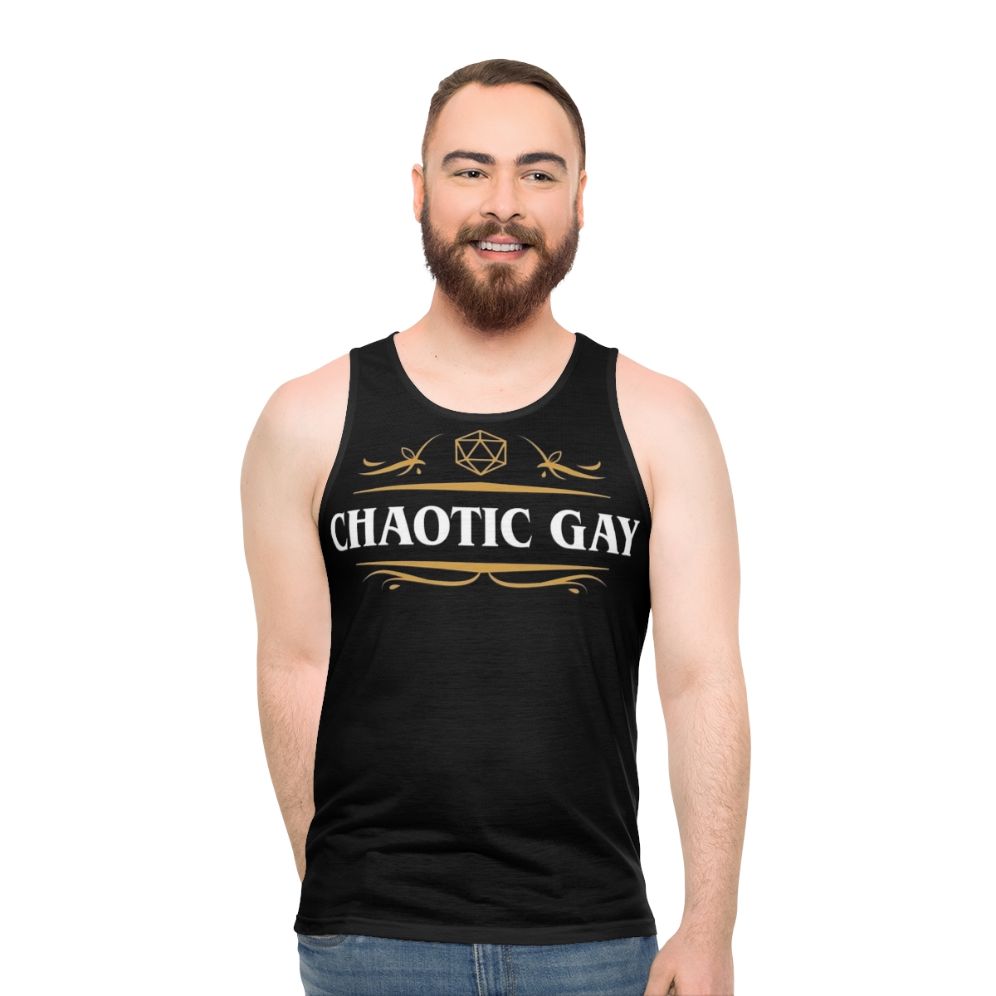 Chaotic gay alignment tabletop RPG gaming unisex tank top