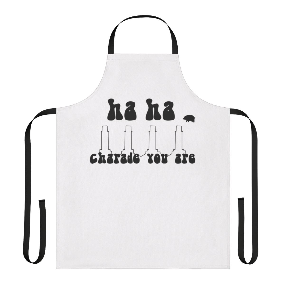 Pink Floyd-inspired apron with psychedelic "Charade You Are" design