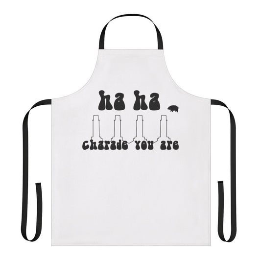 Pink Floyd-inspired apron with psychedelic "Charade You Are" design
